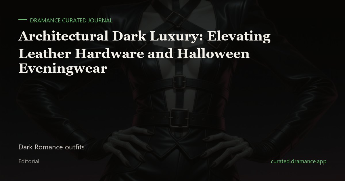 Architectural dark luxury leather harness Halloween eveningwear — Dramance Curated editorial