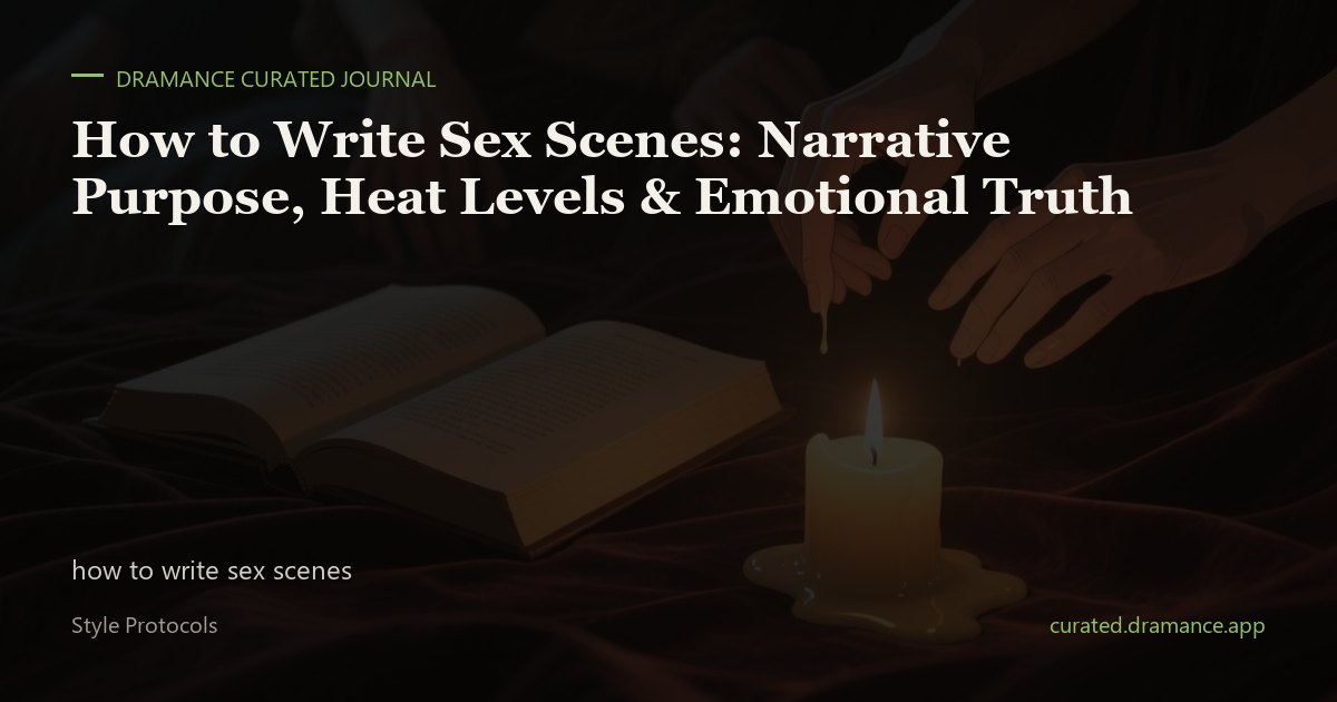 How to write sex scenes — craft guide for erotic fiction, romance heat levels, and Dark Romance consent