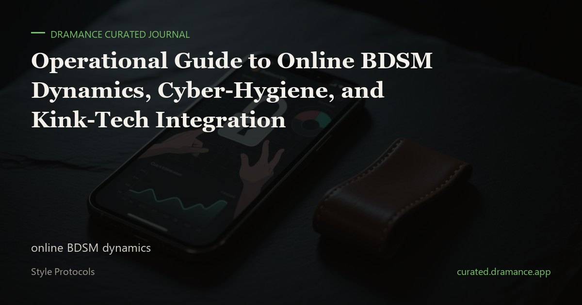 Online BDSM dynamics, cyber-hygiene, and kink-tech integration — Dramance Curated protocol guide